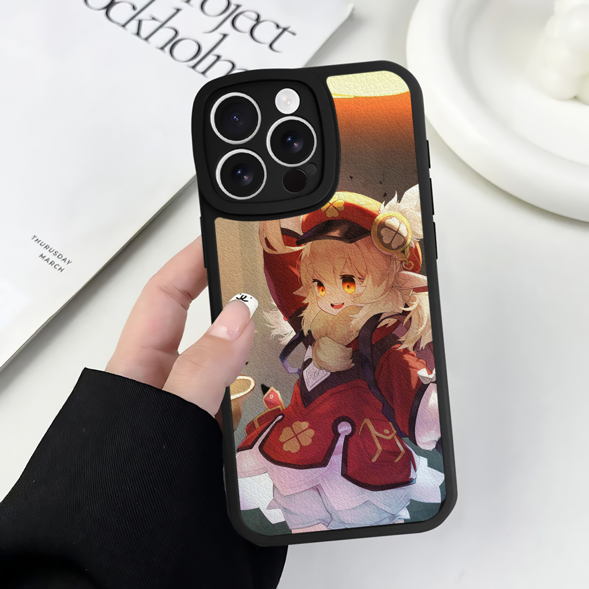 げんし神 genshin 【iPhone 16シリーズ対応】シリコンスマホケース（レザー調） 材質：シリコン